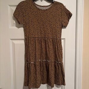 Old Navy Brown Leopard Print Casual Kids Dress